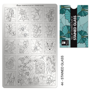 Moyra Stamping Plaat 44 stained glass