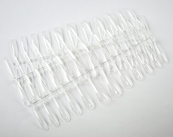 Press- on/ Show tips Baby Stiletto Clear tips in box 504 stuks