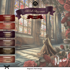 Magnetic Gelpolish Gilded Elegance 6 kleuren 15 ml in een gratis Magnetic gift Box