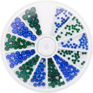 Magnetic rhinestones Carousel Sapphire @ Emerald 6 Sizes 270 stuks 118303